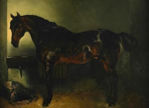 CHARLTON John,A dark bay stallion in a stable,1908,Bellmans Fine Art Auctioneers 2024-03-28