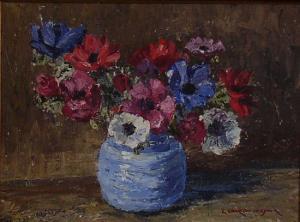 CHARLTON TAYLOR E,Still life, blue vase with anemones,Tamlyn & Son GB 2007-06-12