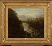 CHARPENTIER A 1800-1800,Paysage à la rivière et au vieux pont,1869,VanDerKindere BE 2013-10-15