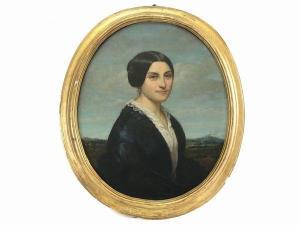 CHARPENTIER Auguste 1813-1860,Ritratto di dama in un paesaggio,Maison Bibelot IT 2019-12-12