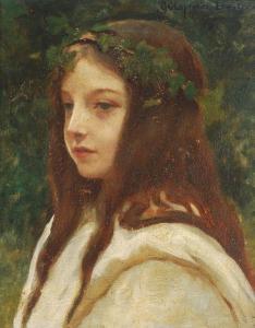 CHARPENTIER BOSIO André A 1822-1884,Study of a young girl wearing a garland of ivy l,Dreweatt-Neate 2012-09-04