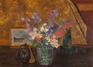 CHARPENTIER H,Still Life with Flowers & Art,20th century,Walker's CA 2017-12-12