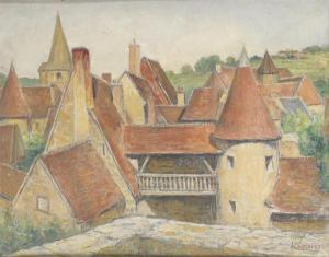 CHARRIER Henri 1859-1950,Hérisson, les toits,Etienne de Baecque FR 2019-01-31