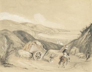 CHARTON Ernest 1816-1877,A wagon and a rider on the road to Valparaiso,Bonhams GB 2019-02-06