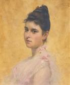 CHARTRAN Theobald 1849-1907,Élégante au noeud rose,1887,Baron Ribeyre & Associés FR 2011-12-05