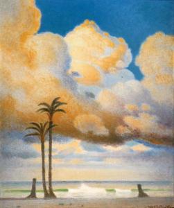 CHARUVI Samuel 1897-1965,Palm Trees by the Beach,Tiroche IL 2012-06-30