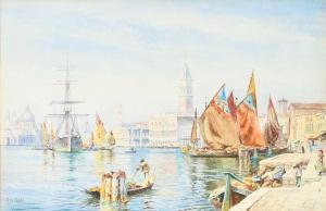 CHASE Frank M.,View of the Bacino San Marco with workers unloadin,Woolley & Wallis 2023-09-05