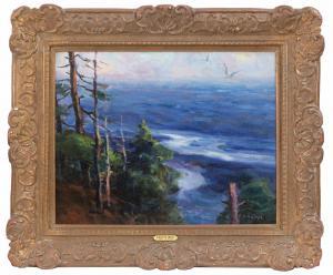 CHASE Sydney March 1877-1957,Looking down through the forest to the coast,Eldred's US 2016-11-17