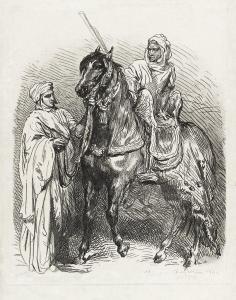 CHASSERIAU Theodore 1819-1856,Arabe montant en Selle,1849,Swann Galleries US 2014-03-06
