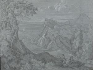 CHASSERIAU Theodore 1819-1856,Le Paysage au nuage blanc d'après Dughet au p,1840,Etienne de Baecque 2023-12-01