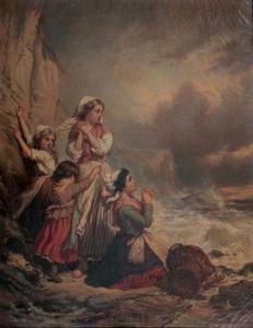 CHASSEVENT Charles 1800-1900,Scène de naufrage d'après Delacroix,Boisgirard - Antonini FR 2021-11-27