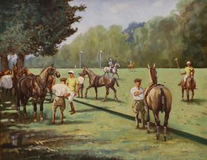 CHATE R.V.,Polo players before the match,1957,Gorringes GB 2022-12-12