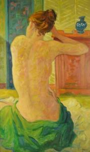 CHATEAU Yves 1951,Femme à sa toilette de dos,Ruellan FR 2020-11-07