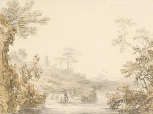 CHATELAIN Jean Baptiste Claude 1710-1771,River landscape with herdsman in the fore,Woolley & Wallis 2021-08-11