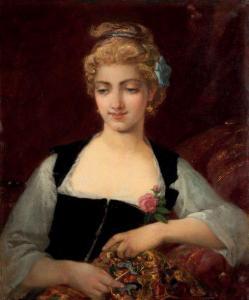 CHATIGNY Jean Baptiste 1834-1886,Portrait de jeune femme,Aguttes FR 2018-06-25