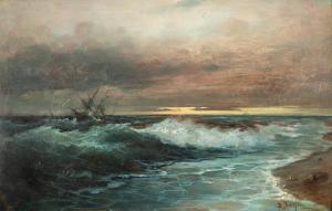 CHATZIS Vassilios 1870-1915,Navire dans les vagues,Bonhams GB 2021-11-24