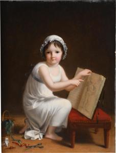 CHAUDET Elisabeth Jeanne 1767-1832,ENFANT MONTRANT LES IMAGES D'UN LIVRE,Potomack US 2023-10-04