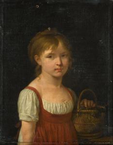 CHAUDET Elisabeth Jeanne,Portrait of a girl, half-length, holding a basket ,Sotheby's 2021-05-27