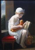 CHAUDET Elisabeth Jeanne 1767-1832,Une petite fille voulant apprendre à lireà s,Lombrail - Teucquam 2008-06-18