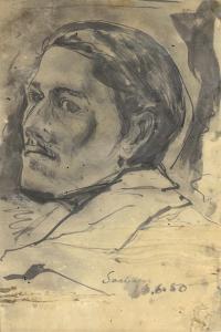 CHAUDHARY Sarbari Rai 1933,Self Portrait,1950,Osian's IN 2009-03-21