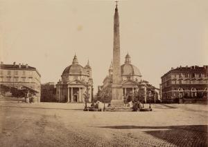 CHAUFFOURIER Gustavo Eugenio,Piazza del Popolo, Architettura del Valadier,1870,Finarte 2022-11-16