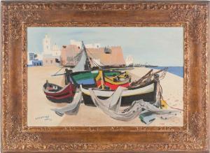 CHAUFFREY Jean B 1911,La Plage d'Hammamet,1953,Dawson's Auctioneers GB 2021-05-27