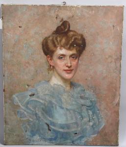 CHAULEUR Joseph Alphonse 1900-1900,portrait of a young woman,Burstow and Hewett GB 2023-08-31