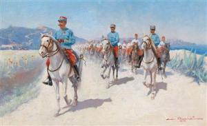 CHAUMIERE André,Cavalry in Algeria,1900,Palais Dorotheum AT 2017-03-08