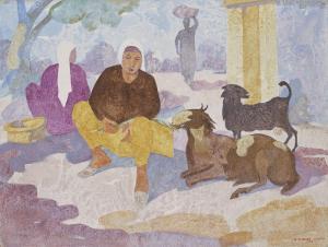 CHAURA Naseer 1920-1992,Untitled (Peasant scene),1973,Christie's GB 2019-03-23