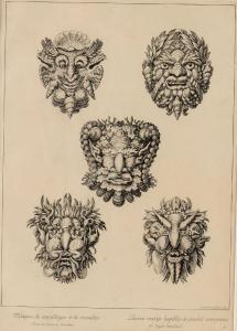 CHAUVEAU François 1613-1676,Masques de coquillage et de recailles dans la grot,1675,Cambi 2019-12-13
