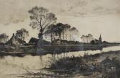 Chauvel Thomas,river landscape,1884,Gilding's GB 2017-09-27