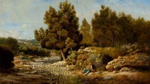CHAUVIER DE LEON Ernest George 1835-1907,Resting by the Stream,William Doyle US 2023-10-19