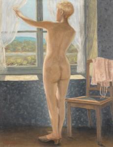 CHAUVIGNAC Claude 1900,Femme debout et nue derrière une fenêtre,20th century,Kohn FR 2018-06-27