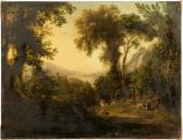 CHAUVIN Pierre Athanase,Italianate landscape with shepherds afraid by a sn,1801,Sotheby's 2021-11-10