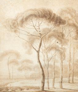 CHAUVIN Pierre Athanase 1774-1832,Les pins de la villa Médicis,Cornette de Saint Cyr FR 2022-03-24