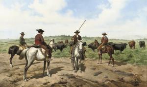 CHAVEZ jose 1839-1903,Garrochistas: herding the cattle,Christie's GB 2008-10-14
