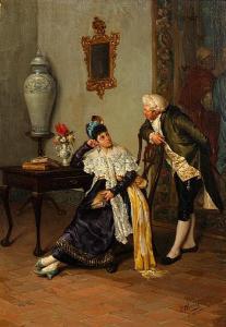 CHAVEZ jose 1839-1903,Interior scene with seated lady and gentlemanatten,1876,Bonhams GB 2011-03-16