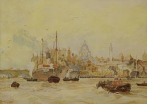 CHEESMAN William 1841-1910,River Thames/St Paul's Cathedral,Rosebery's GB 2018-04-14