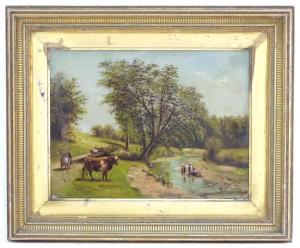 CHEETHAM Mike,A wooded river landscape with children playing in ,1895,Claydon Auctioneers 2020-11-16