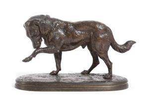 CHEMIN Joseph Victor,FIGURE OF A DOG LICKING ITS LEFT PAW, CHIEN SE LEC,Woolley & Wallis 2024-01-17