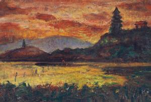 CHEN BAOYI 1893-1945,Scenery of the West Lake,Hosane CN 2012-12-22