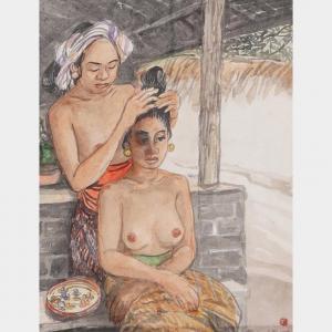 CHEN CHONG SWEE 1919-1985,Combing Hair,33auction SG 2024-01-20