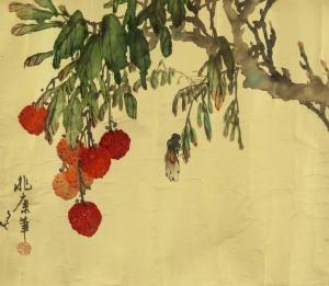 CHEN ZHAOKANG 1955,lychee tree and cicada,888auctions CA 2018-06-07