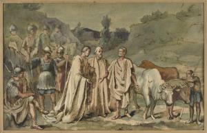 CHENAVARD Paul M. Joseph,Les envoyés du Sénat romain chez Cincinnatus,Conan-Auclair 2022-12-17