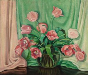 CHENEY Anna Gertrude L. Nan 1897-1985,Tulips,1938,Heffel CA 2017-01-26