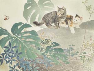 CHENG'AI XING 1960,Cats and Butterfly,Christie's GB 2016-05-31