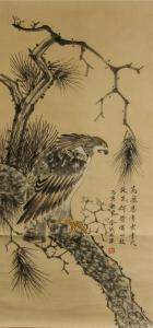 CHENG JIN 1878-1926,Eagle standing on pine tree,888auctions CA 2023-09-07