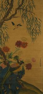 CHENG Wang,Peonies and peacock,888auctions CA 2014-04-10