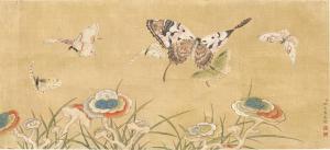 CHENGPEI Wang 1725-1805,Butterflies and lingzhi,18th Century,Sotheby's GB 2021-12-02