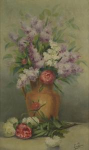 CHENIER L,« Vase de fleurs sur un entablement »,Chevau-Legers Encheres Martin-Chausselat 2013-09-29